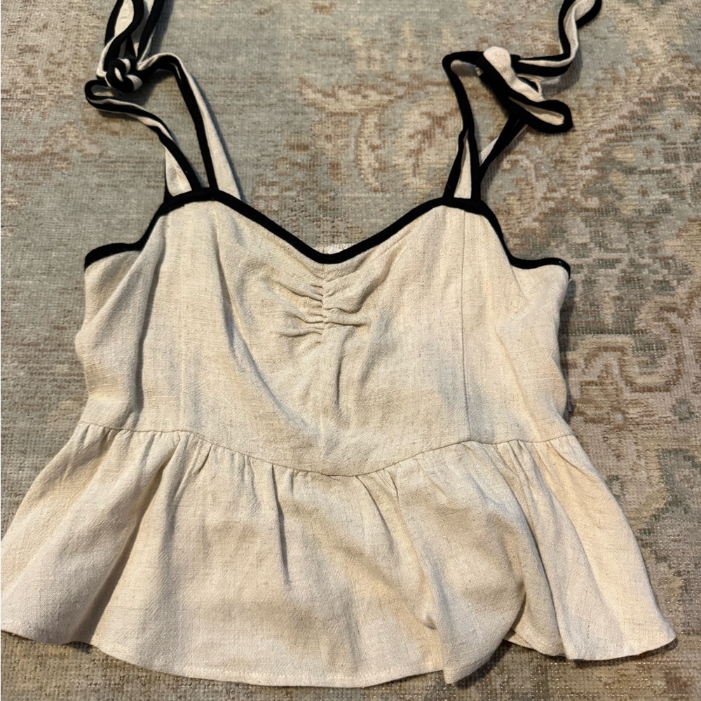 Vestique Cream and Black Camisole Top